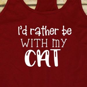 I'd Rather Be With My Cat racerback tank top